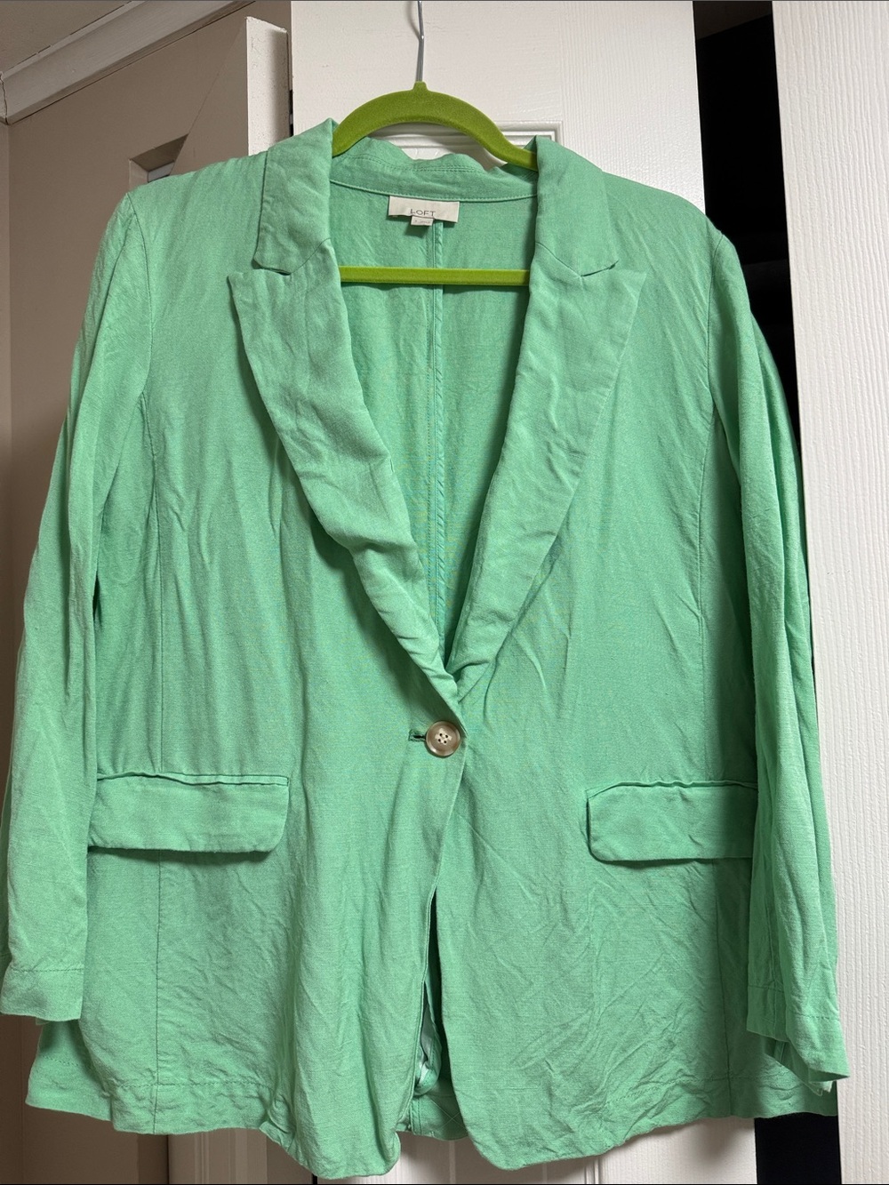 LOFT Mint Green Single-Button Blazer